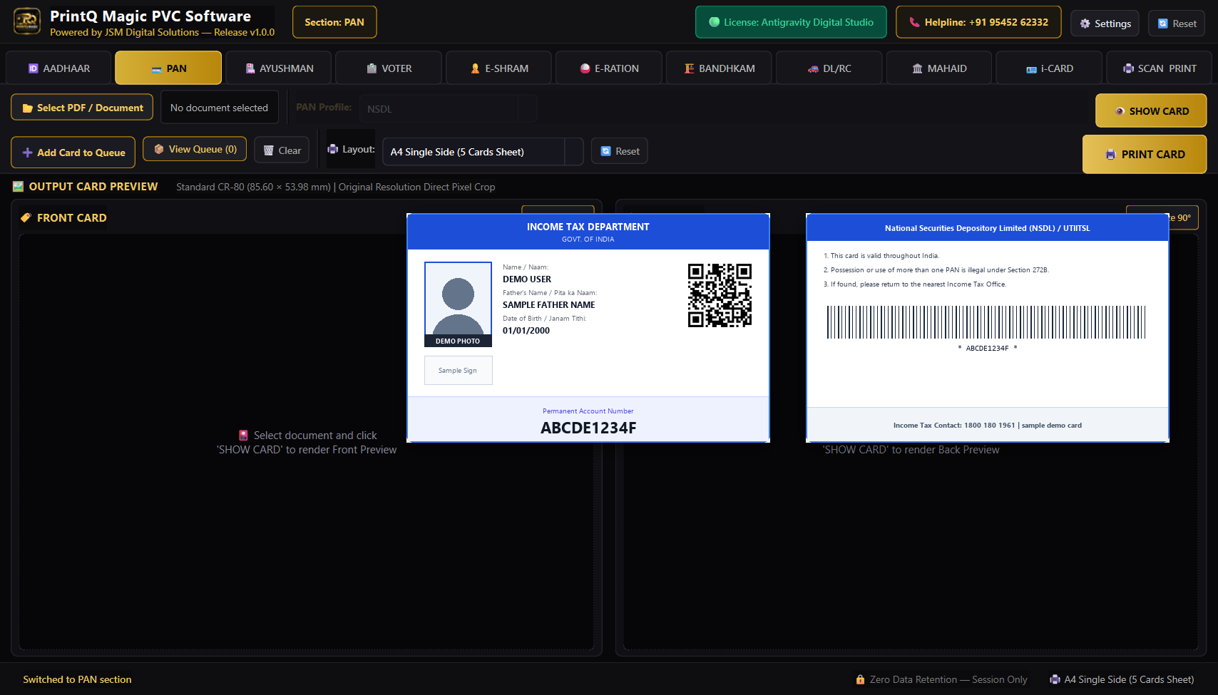 PAN Card Processing
